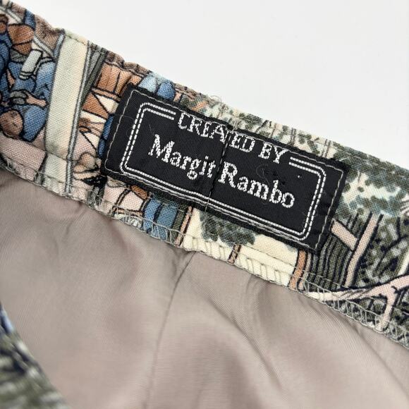 Vintage Midi Skirt Size M / 8 Japanese Edo Era Novelty Print Margit Rambo Modest - Picture 7 of 7